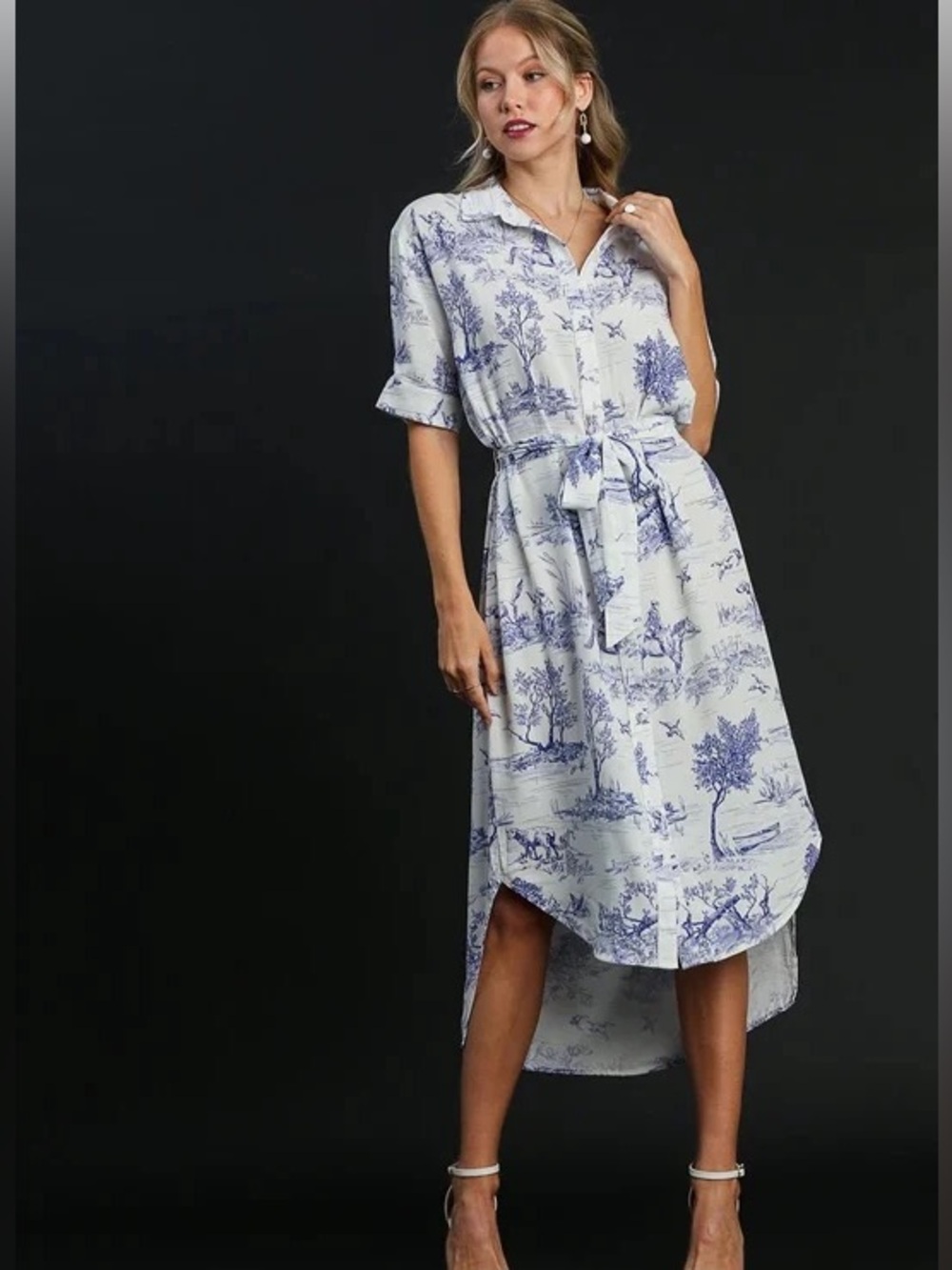NWT Umgee Storybook Stroll Button Down Dress Large